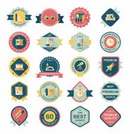 School badge banner design flat background set eps10 N142