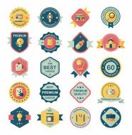 School badge banner design flat background set eps10 N143