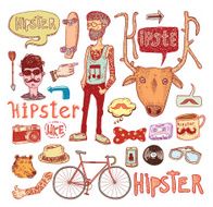 Hipster doodle set hand drawn illustration N9