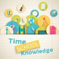 back to school abstract background of flat icons notebook concept N2