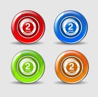 2 Years Warranty Colorful Vector Icon Design N3