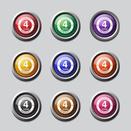 4 Years Warranty Colorful Vector Icon Design N5