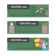 Set Of Education Banner Vector Illustration