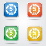 5 Years Warranty Colorful Vector Icon Design N6