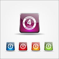 4 Years Warranty Colorful Vector Icon Design N7