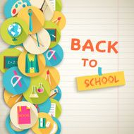 back to school abstract background of flat icons notebook concept N4