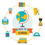 Back to school background with study icons