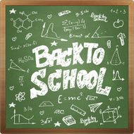 Back to school doodle style on black board background vector
