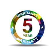 5 Years Warranty Colorful Vector Icon Design N8