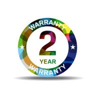 2 Years Warranty Colorful Vector Icon Design N8