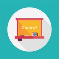Chalkboard flat icon with long shadow eps10 N11
