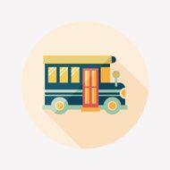 School Bus flat icon with long shadow eps10 N14