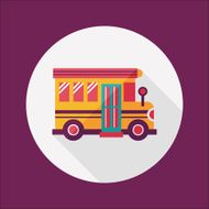 School Bus flat icon with long shadow eps10 N15