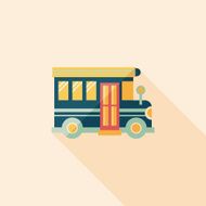 School Bus flat icon with long shadow eps10 N16