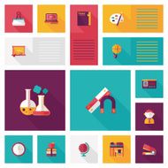 back to school flat ui background eps10 N14