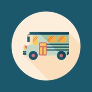 School Bus flat icon with long shadow eps10 N18