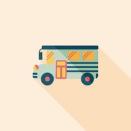 School Bus flat icon with long shadow eps10 N20