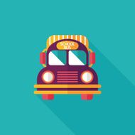 School Bus flat icon with long shadow eps10 N25