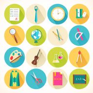 flat icons set of back to school concept Vector illustration N2