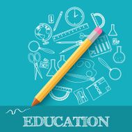 back to school circle flat icons concept Vector illustration design N6