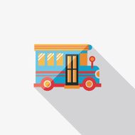 School Bus flat icon with long shadow eps10 N28