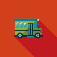 School Bus flat icon with long shadow eps10 N29
