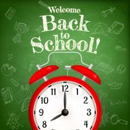 Back to school with alarm clock EPS 10