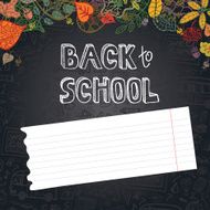 Back to School Supplies Sketchy Leaves paper chalkboard