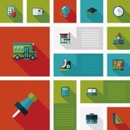 back to school flat ui background eps10 N40