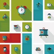 back to school flat ui background eps10 N44