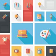 back to school flat ui background eps10 N46