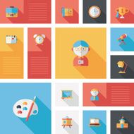 back to school flat ui background eps10 N47