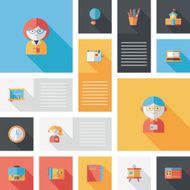 back to school flat ui background eps10 N50