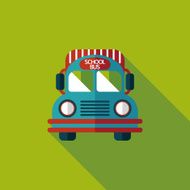 School Bus flat icon with long shadow eps10 N30