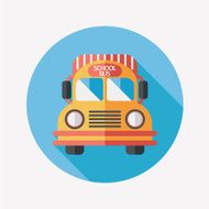 School Bus flat icon with long shadow eps10 N31