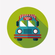 School Bus flat icon with long shadow eps10 N32