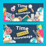 flat back to school horizontal banners concept Vector illustration design