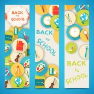 flat back to school vertical banners concept Vector illustration design