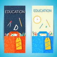 flat back to school vertical banners concept Vector illustration design N2