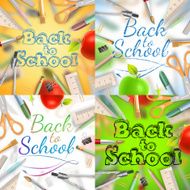 Set of Welcome back to school template EPS 10 N4