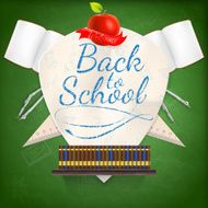 Coat of arms with school supplies EPS 10