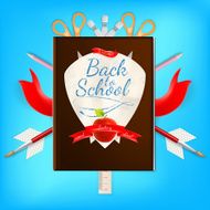 Coat of arms with school supplies EPS 10 N2