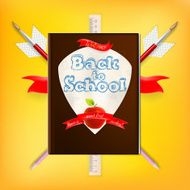 Coat of arms with school supplies EPS 10 N3