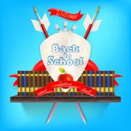 Coat of arms with school supplies EPS 10 N4