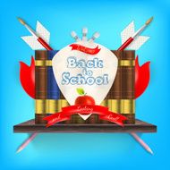 Coat of arms with school supplies EPS 10 N8
