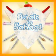 Coat of arms with school supplies EPS 10 N9