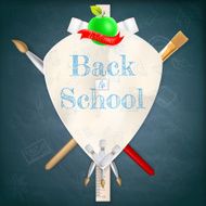 Coat of arms with school supplies EPS 10 N10