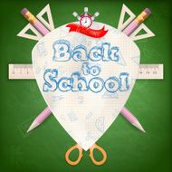 Coat of arms with school supplies EPS 10 N14