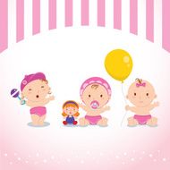Baby girl and toys