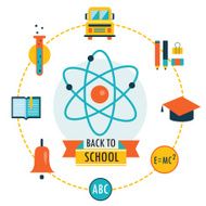 Back to school background with study icons N3